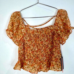 🆕 Iris Muted Orange Floral Top